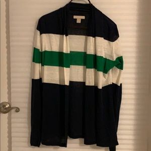 Linen color block cardigan